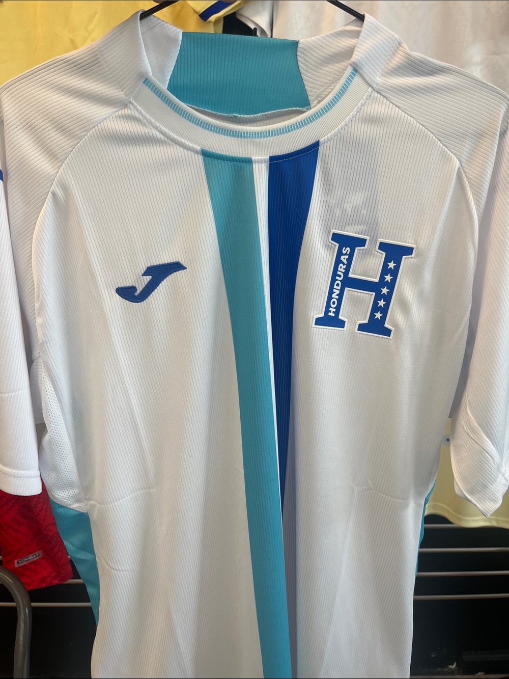 Honduras White & Blue Soccer Jersey by Joma